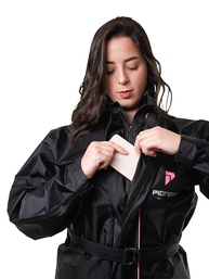 Capa Roupa Conjunto De Chuva Feminino Tam M Impermeável Nylon Pioneira Bolso Interno Motoqueira Motociclista Motoboy - imagem 1