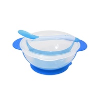 Tigela Infantil com Tampa e Colher Azul - Segura, Higiênica e com Ventosa Antiderrapante - imagem 1