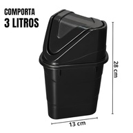 Lixeira com Tampa Fechada 3L - Design Moderno e Prático para Banheiro, Cozinha e Escritório - imagem 3
