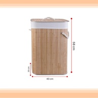 Cesto de Bambu para Roupas Suja 60L com Tampa - Design Natural e Prático para Lavanderia e Quarto - imagem 4
