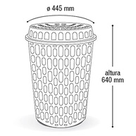 Cesto Plástico Telado com Tampa 60L - Organize com Estilo e Praticidade! - imagem 3