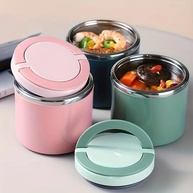 Lancheira Térmica Premium com Tampa à Prova de Vazamento - Caixa Bento Portátil de Aço Inoxidável para Escritório, Viagens e Acampamento - imagem 4