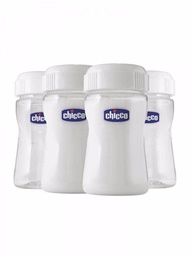 Recipiente para Leite Materno 150ml - 4 Unidades | Chicco com Tampa Hermética e Adesivos - imagem 1