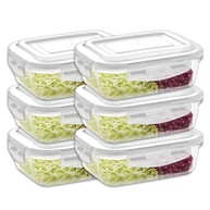 KIT 6 Potes de Vidro Retangular com Tampa Hermética 640ml - Design Elegante e Armazenamento Seguro - imagem 1