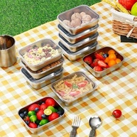 Pacote com 5 Recipientes de Aço Inoxidável com Tampas Transparentes - Organize sua Cozinha com Estilo e Segurança - imagem 5