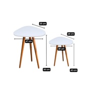 Conjunto de Mesinhas Canto com Tampo Orgânico - Branco ou Preto | Decoração Moderna e Funcional - imagem 3