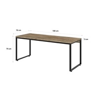 Mesa Diretor Kuadra 180x70cm - Design Industrial com Estrutura Preta e Tampo Amadeirado - imagem 4