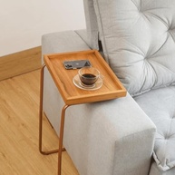 Mesa de Apoio Lateral para Sofá Anny com Base em Metal Cobre e Tampo em MDF Mel - imagem 5