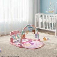 Tapete de Atividades Musical com Piano e Arco de Brinquedos Interativos para Bebê Rosa - Estimulação Sensorial e Diversão - imagem 3