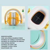 Protetor Auricular Infantil, Abafador de Ruído para Autismo, TDHA Material POM e ABS, 11,5x12cm, Com Espuma, Para Crianças e Adolescentes até 16 Anos - imagem 2