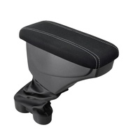 Apoio de Braço Premium para Ford Ka (2015+) - Conforto e Estilo em Tecido Preto com Costura Branca - imagem 1