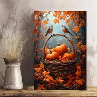 Arte de Parede Vintage de Abóboras - Tela Rústica 30x45cm para Decoração de Casa e Escritório - imagem 1