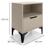 Mesa de Cabeceira com Gaveta Telescópica e Design Industrial Moderno - LH Móveis - imagem 4