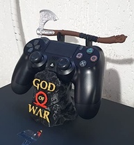 Suporte para Controle PS4 e PS5 God of War - Tema Épico com Machado Leviathan - Cor Preta - imagem 4