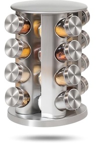 Porta Condimentos Giratório com 16 Potes de Vidro - Suporte 360° para Temperos e Especiarias - imagem 2