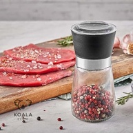 Kit 2 Moedores de Temperos em Vidro com Tampa Preto - Sal Grosso e Pimenta do Reino | Sistema Cerâmico Ajustável KOALAECOM® - imagem 5