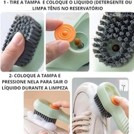 Escova com Dispenser de Detergente - Limpeza Profunda para Tênis e Calçados (Verde) - imagem 5