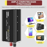 Inversor de Tensão 1000W: Energia Confiável para Casa e Carro (12V para 110V) - imagem 2