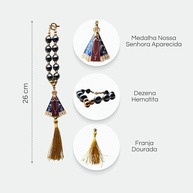 Kit 3 Terço Dezena Nossa Senhora Aparecida Hematita - Fé e Estilo para Seu Dia a Dia - imagem 3