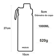 Garrafa Térmica 1000ml Aço Inox - Isolamento Quente e Frio com Alça (Laranja) - imagem 4
