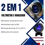 Medidor Automotivo Digital: Termômetro e Voltímetro LED Azul para Motor e Bateria 12V/24V - imagem 5