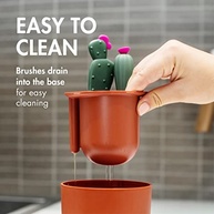Boon Conjunto de Escovas para Limpeza de Garrafas Cacti Terracota (4 Peças) - Design Fofinho e Eficiente - imagem 5