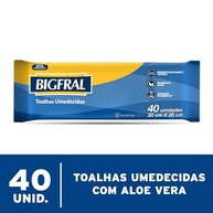 Toalhas Umedecidas Bigfral 40 Unidades - Extra Macias e Dermatologicamente Testadas - imagem 3
