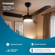Ventilador de Teto Potente com LED 6500K Brizzo 127V - Silencioso e Moderno - imagem 5