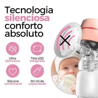 Bomba de Tirar Leite Elétrica Portátil com Tela LED | 2 Modos, 9 Níveis de Sucção, Silenciosa e com Protetor de Silicone - imagem 2