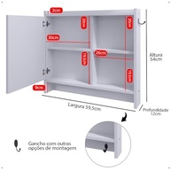 Armário com Espelho e Porta-Toalhas para Banheiro Genova - Design Moderno e Funcionalidade - imagem 4