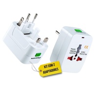 Kit 2 Adaptadores de Tomada Universal Padrão Internacional para Viagem - Bivolt e Segurança Premium - imagem 1
