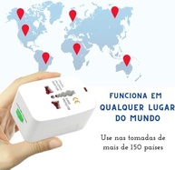 Adaptador de Tomada Universal 3 Pinos Bivolt para Viagem Internacional - Prime Tech - imagem 3