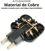 Adaptador Tomada T Articulado 2500W: 3 Saídas Flexíveis 10A 250V - Versatilidade Total! - imagem 4
