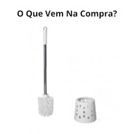 Escova Sanitária com Suporte Redondo Branca e Cabo Metálico - Limpeza Eficiente e Higiene Total - imagem 5
