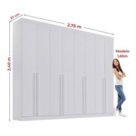 Guarda-Roupa Casal 8 Portas Império Branco – Design Moderno e Espaço Total - imagem 5