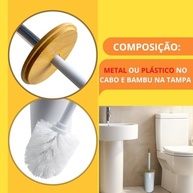 Escova para Vaso Sanitário Inox com Cabo de Bambu - Design Moderno e Higiene Total - imagem 5