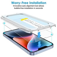 JETech Película de Vidro iPhone 14/16e: Instalação Fácil e Proteção Total - imagem 3