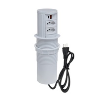 Torre de Tomada Totem Automático: 2 Tomadas 10A + 2 USB 3.5A - Branco Elegante - imagem 1