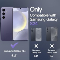 JETech Capa Magnética para Samsung Galaxy S24 5G: Proteção Transparente Fosca com MagSafe (Violeta) - imagem 3