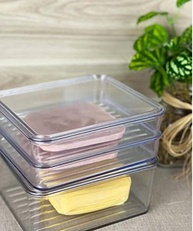 Porta Frios Empilhável Cinquetti - Pote Transparente com Tampa para Presunto e Queijo - imagem 3