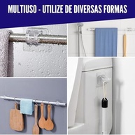 Suporte Adesivo para Varão de Cortina Transparente - Kit com 10 Unidades Sem Furos - imagem 4