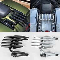 WOOGA Suporte Traseiro para Moto: Bagageiro e Alça de Passageiro para Harley Davidson Street Glide, Road King e mais (Preto) - imagem 1