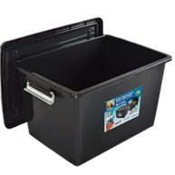 Kit 2 Caixas Organizadoras 56L com Tampa e Trava - Design Retangular Preto - imagem 5