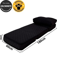 Puff Colchonete Dobrável 3 em 1 com Travesseiro - Sofá Cama Confortável e Versátil - imagem 3