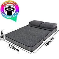 Puff Colchonete Dobrável 3 em 1 com Travesseiro - Sofá Cama Confortável e Versátil para Casa e Viagem - imagem 3