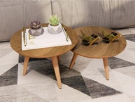 Mesa de Centro Redonda Tripé Retro em Freijó - Design Elegante e Funcional para sua Sala - imagem 4