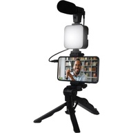 Kit Vlogging Profissional Completo: Tripé, Luz LED e Microfone para Celular - imagem 2