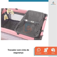 Berço Portátil Joly com Mosquiteiro, Barra de Brinquedos e Trocador - Rosa | Segurança, Conforto e Praticidade com INMETRO - imagem 5