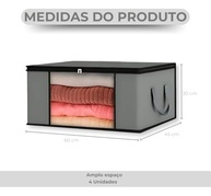 Kit com 2 Sacos Organizadores Porta Tudo para Guarda-Roupa em TNT Reforçado com Zíper e Visor - Cinza Premium - imagem 4