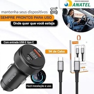 Carregador Veicular Turbo 60W com 2 Portas USB-C e USB-A: Carregamento Super Rápido para iOS e Android - imagem 3
